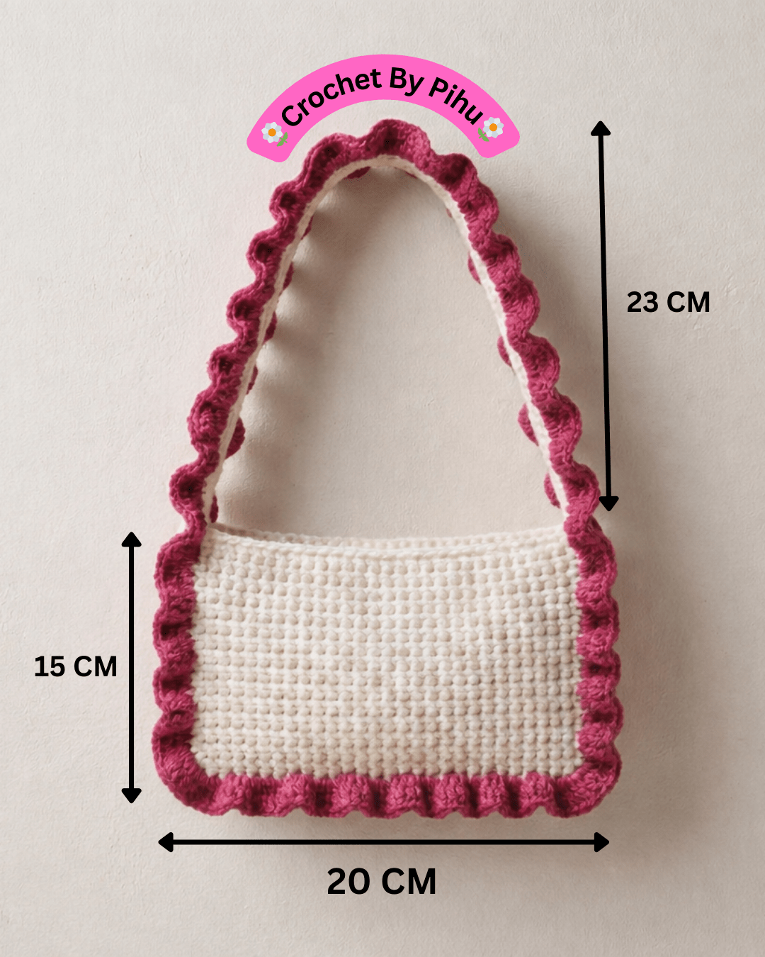 Blush Wave Crochet Shoulder Bag - Crochet By Pihu