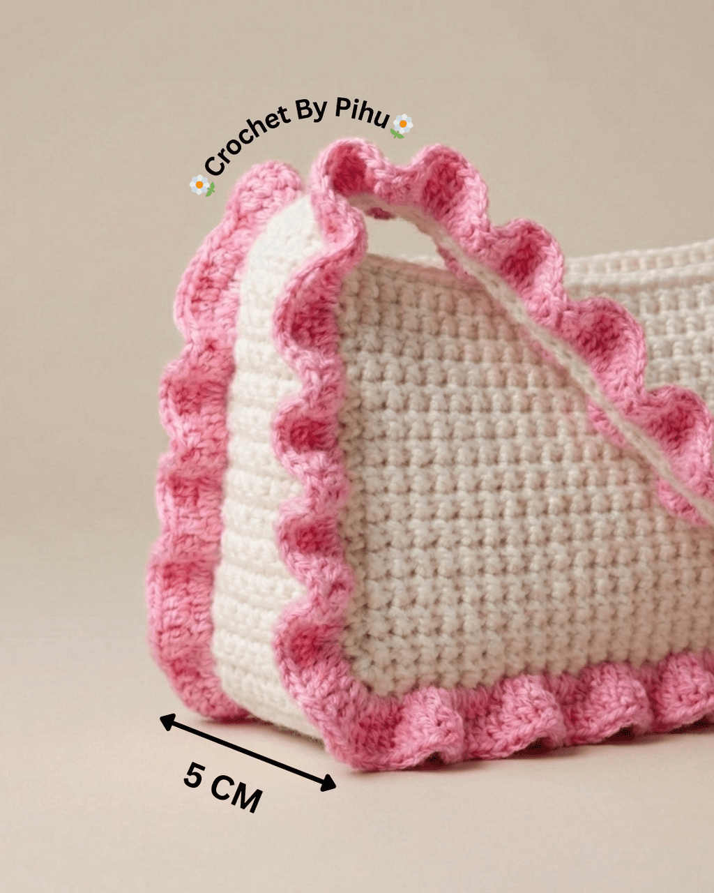 Blush Wave Crochet Shoulder Bag - Crochet By Pihu