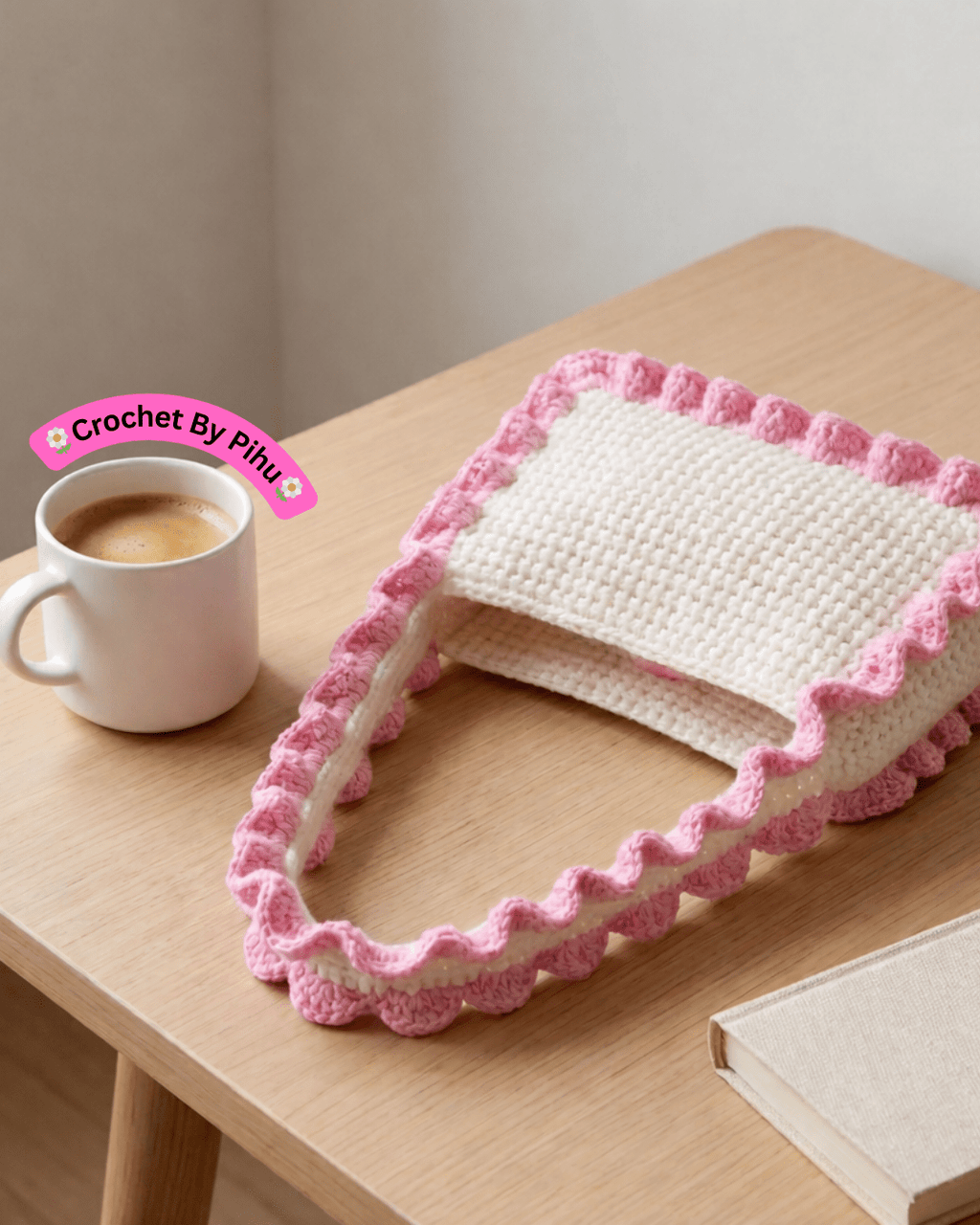 Blush Wave Crochet Shoulder Bag - Crochet By Pihu