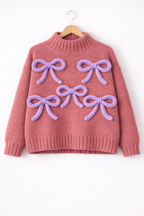 Handmade Crochet Bow Sweater – Cute Bow Design Winter Sweater | Crochet By Pihu - Crochet By Pihu