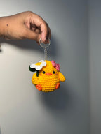 Handmade Crochet Chick Keychain with Flower – Amigurumi Cute Keychain | Crochet By Pihu - Crochet By Pihu