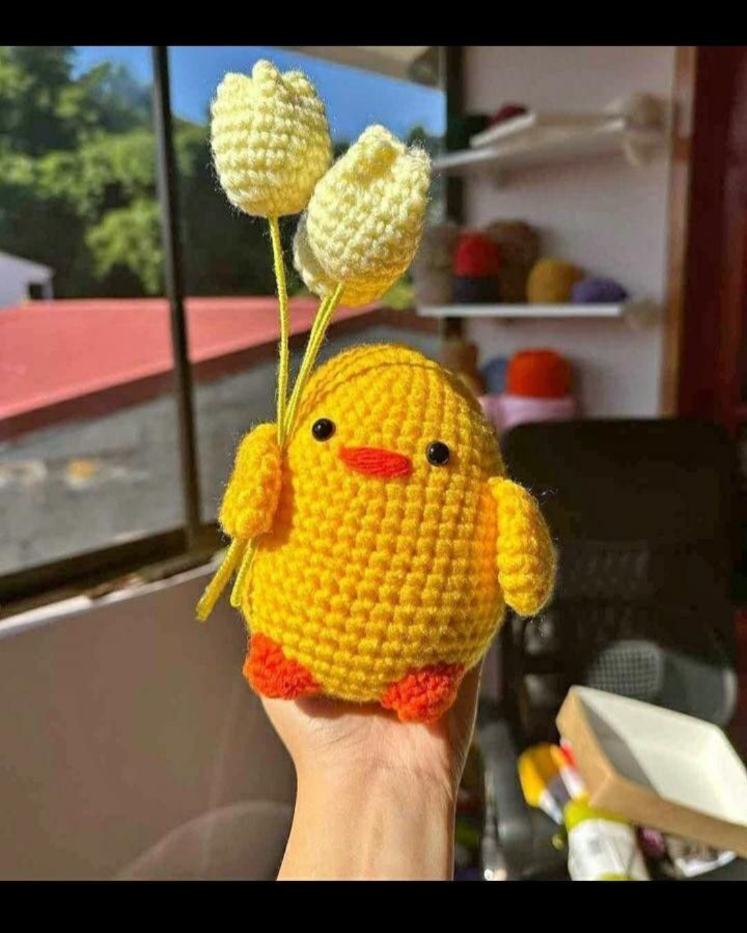 Handmade Crochet Chick with Tulips – Amigurumi Cute Decor | Crochet By Pihu - Crochet By Pihu