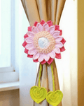 Handmade Crochet Daisy Curtain Tieback with Heart Leaves – Floral Curtain Holder | Crochet By Pihu 🌸 - Crochet By Pihu