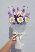 Handmade Crochet Daisy & Lavender Bouquet – Crochet Flower Gift Bouquet | Crochet By Pihu - Crochet By Pihu