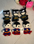 Handmade Crochet Dark Superhero Keychain – Amigurumi Character Keychain | Crochet By Pihu - Crochet By Pihu