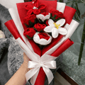 Handmade Crochet Floral Bouquet (Rose & Lily Mix) | Crochet By Pihu - Crochet By Pihu