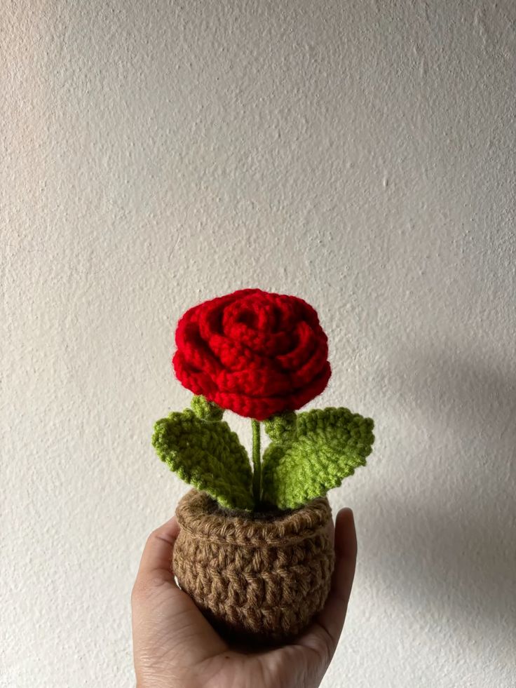 Handmade Crochet Flower Pot – Mini Amigurumi Plant Décor | Crochet By Pihu - Crochet By Pihu