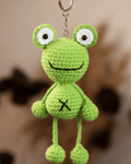 Handmade Crochet Frog Keychain – Cute Amigurumi Frog Bag Charm | Crochet By Pihu - Crochet By Pihu