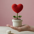 Handmade Crochet Heart Plant – Amigurumi Decorative Mini Pot | Crochet By Pihu - Crochet By Pihu