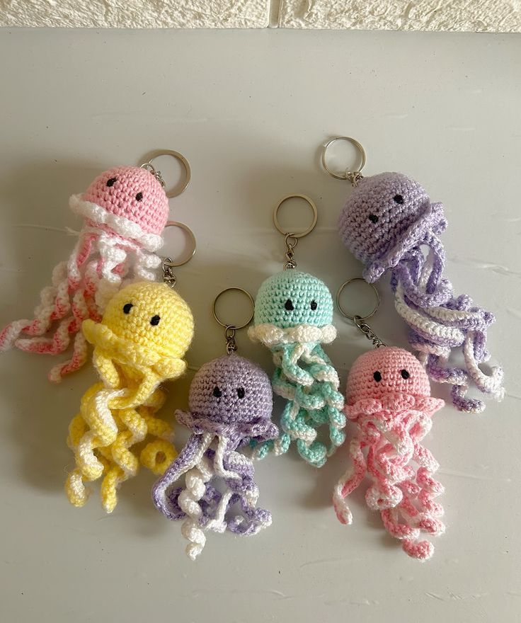Handmade Crochet Jellyfish Keychain – Cute Amigurumi Jellyfish Bag Charm | Crochet By Pihu - Crochet By Pihu