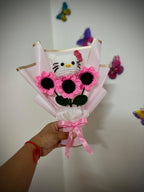 Handmade Crochet Kitty Sunflower Bouquet – Amigurumi Gift Bouquet | Crochet By Pihu - Crochet By Pihu