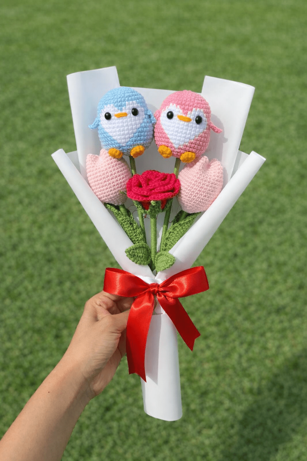 Handmade Crochet Love Birds Bouquet | Crochet By Pihu - Crochet By Pihu