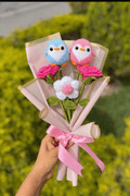 Handmade Crochet Love Birds Rose Bouquet (Premium) | Crochet By Pihu - Crochet By Pihu