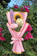 Handmade Crochet Mixed Flower Bouquet – Sunflower, Tulip & Rose | Crochet By Pihu - Crochet By Pihu