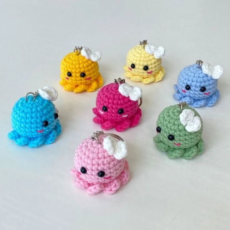 Handmade Crochet Octopus Keychain – Cute Amigurumi Octopus Keyring | Crochet By Pihu - Crochet By Pihu