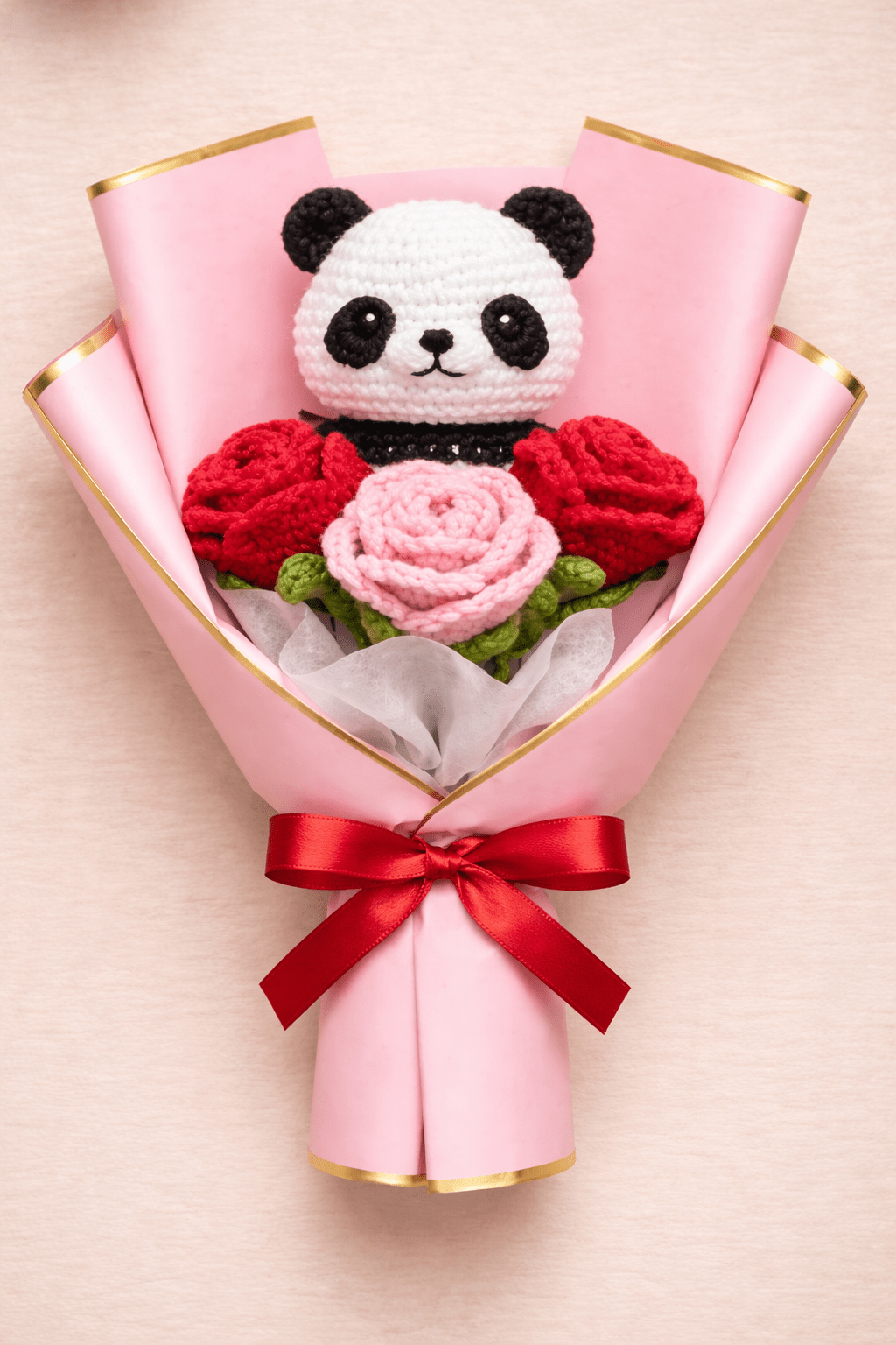 Handmade Crochet Panda Rose Bouquet – Cute Amigurumi Panda Gift | Crochet By Pihu - Crochet By Pihu