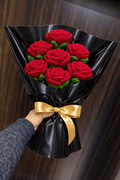 Handmade Crochet Red Rose Bouquet (7 Roses) | Crochet By Pihu - Crochet By Pihu