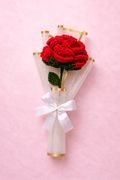 Handmade Crochet Red Rose Bouquet (Single Stem) | Crochet By Pihu - Crochet By Pihu