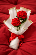 Handmade Crochet Rose Bouquet – Elegant Red Flower Gift | Crochet By Pihu - Crochet By Pihu