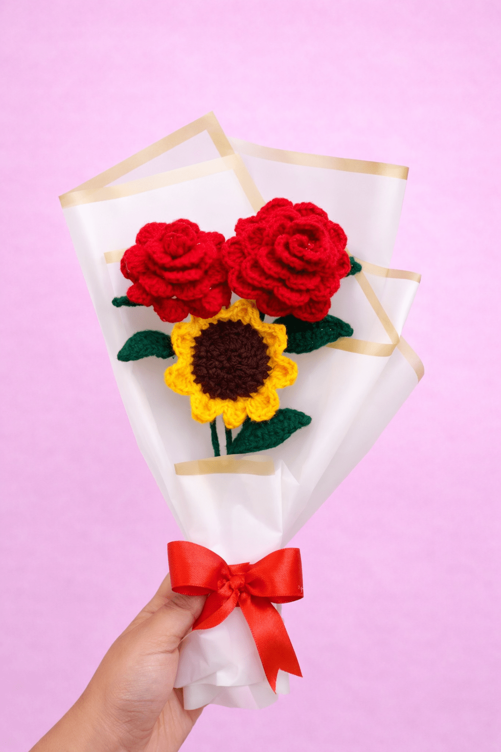 Handmade Crochet Rose & Sunflower Bouquet | Crochet By Pihu - Crochet By Pihu