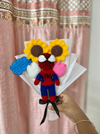Handmade Crochet Spiderman Floral Bouquet – Amigurumi Character Gift Bouquet | Crochet By Pihu - Crochet By Pihu