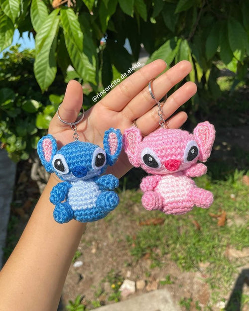 Handmade Crochet Stitch Keychain – Cute Amigurumi Stitch Keyring | Crochet By Pihu - Crochet By Pihu