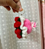 Handmade Crochet Strawberry Cake Keychain – Cute Amigurumi Bag Charm | Crochet By Pihu - Crochet By Pihu
