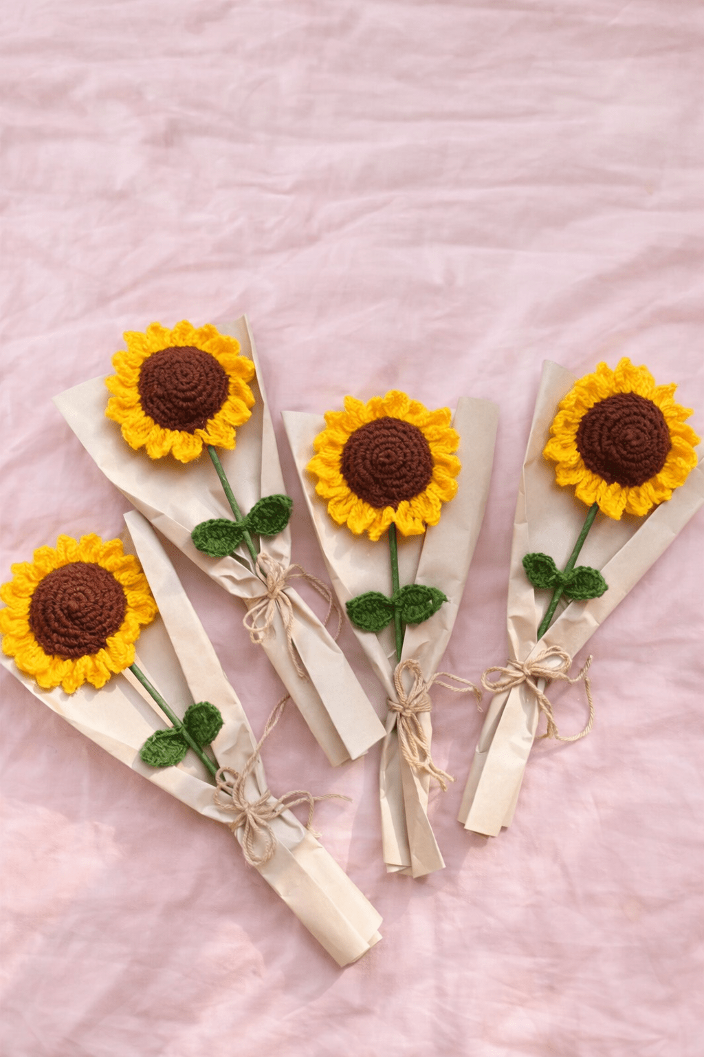 Handmade Crochet Sunflower Bouquet (Classic Wrap) | Crochet By Pihu - Crochet By Pihu