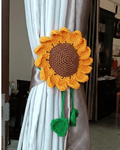 Handmade Crochet Sunflower Curtain Tieback – Decorative Floral Curtain Holder | Crochet By Pihu 🌻 - Crochet By Pihu