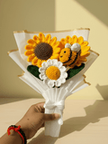 Handmade Crochet Sunflower, Daisy & Bee Bouquet – Cute Crochet Flower Gift | Crochet By Pihu - Crochet By Pihu