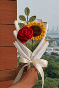 Handmade Crochet Sunflower & Rose Bouquet – Crochet Flower Gift Bouquet | Crochet By Pihu - Crochet By Pihu