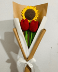 Handmade Crochet Sunflower & Tulip Bouquet – Amigurumi Flower Gift | Crochet By Pihu - Crochet By Pihu