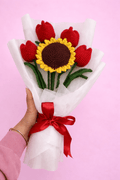 Handmade Crochet Sunflower & Tulip Bouquet | Crochet By Pihu - Crochet By Pihu
