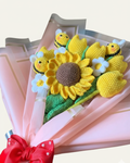 Handmade Crochet Sunflower, Tulips & Bee Bouquet – Amigurumi Flower Gift | Crochet By Pihu - Crochet By Pihu