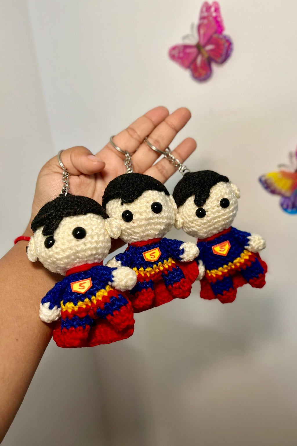 Handmade Crochet Superhero Keychain – Amigurumi Character Keychain | Crochet By Pihu - Crochet By Pihu