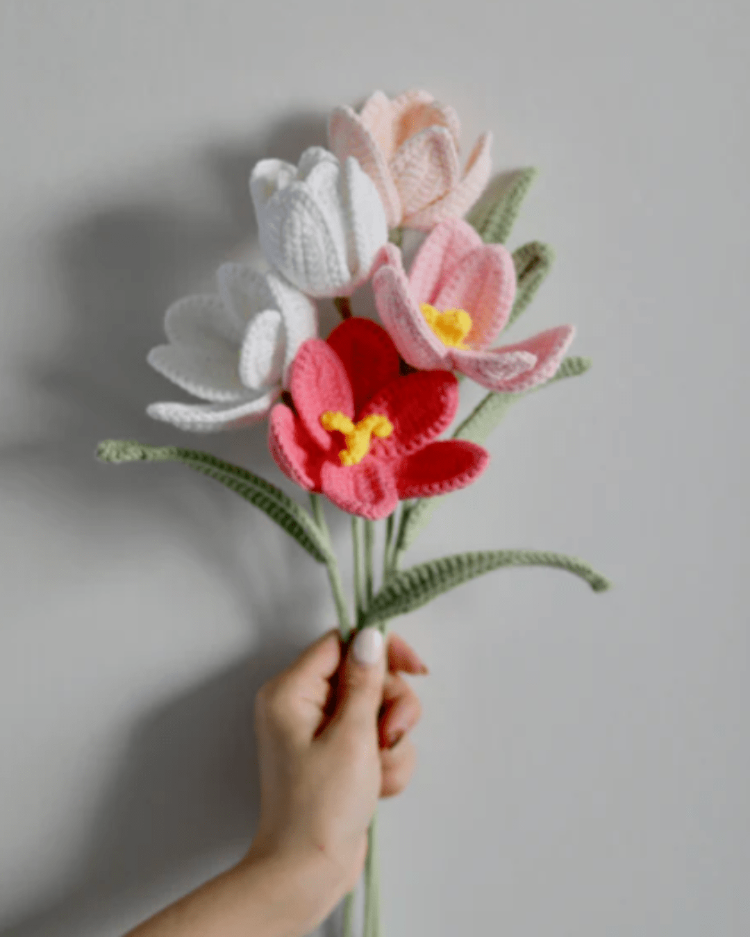 Handmade Crochet Tulip Bouquet – Amigurumi Flower Stems | Crochet By Pihu - Crochet By Pihu