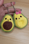 (Pack of 2) Handmade Crochet Avocado Keychain – Cute Amigurumi Avocado Keyring | Crochet By Pihu - Crochet By Pihu