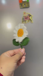 Handmade Crochet Daisy Fridge Magnet – Decorative Crochet Flower Magnet | Crochet By Pihu