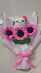 Handmade Crochet Kitty Sunflower Bouquet – Amigurumi Gift Bouquet | Crochet By Pihu