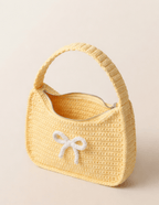 Rosé Bow Crochet Mini Bag - Crochet By Pihu