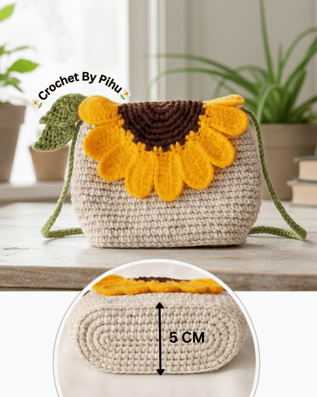 Sunflower Bloom Crochet Sling Bag - Crochet By Pihu